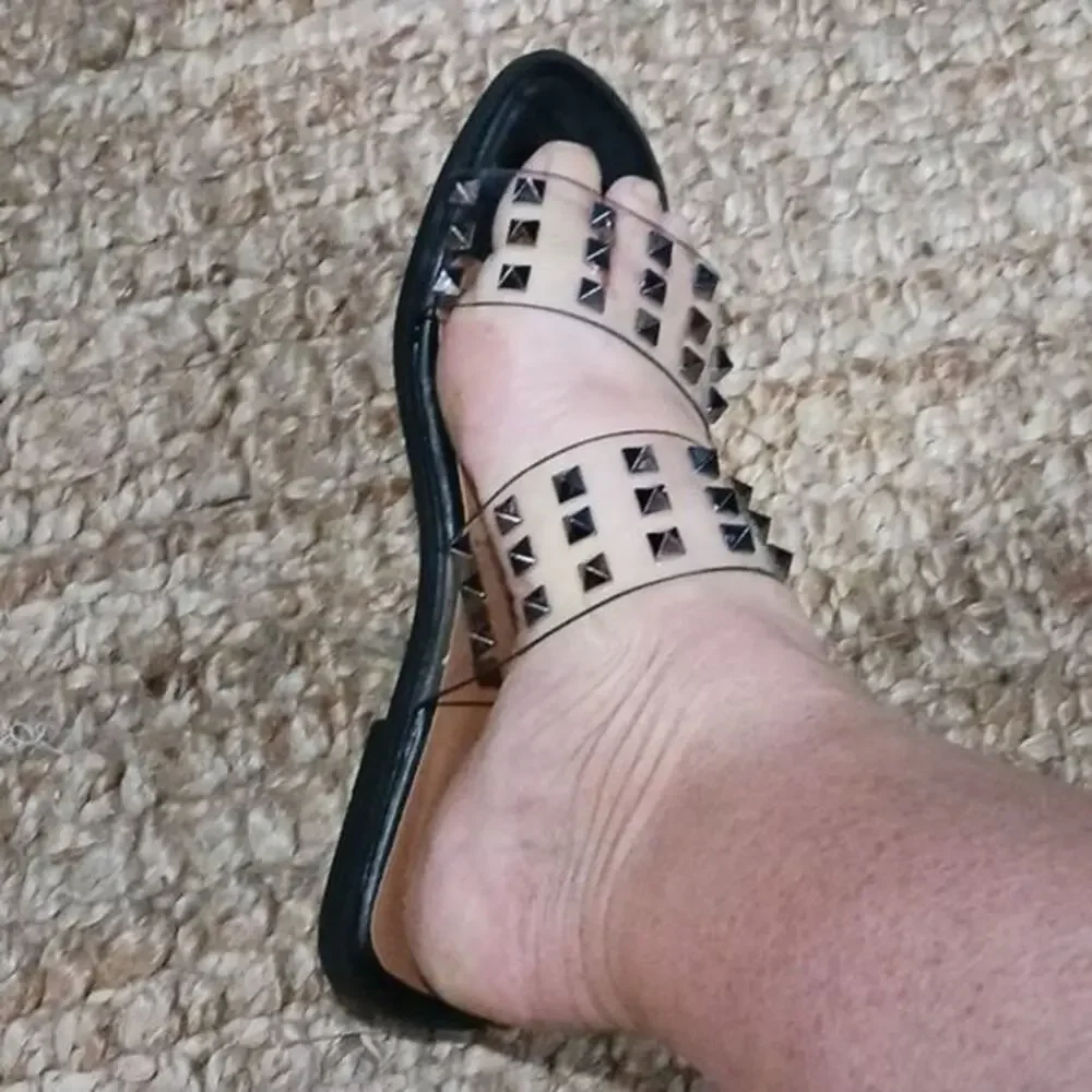 Ninety Union Bloom clear studded sandal size 8